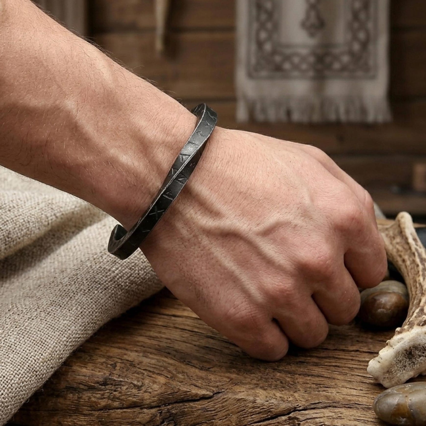 Viking Thor's Hammer Bracelet - Mjolnir Nordic bangle, viking jewelry, thor hammer bracelt, viking