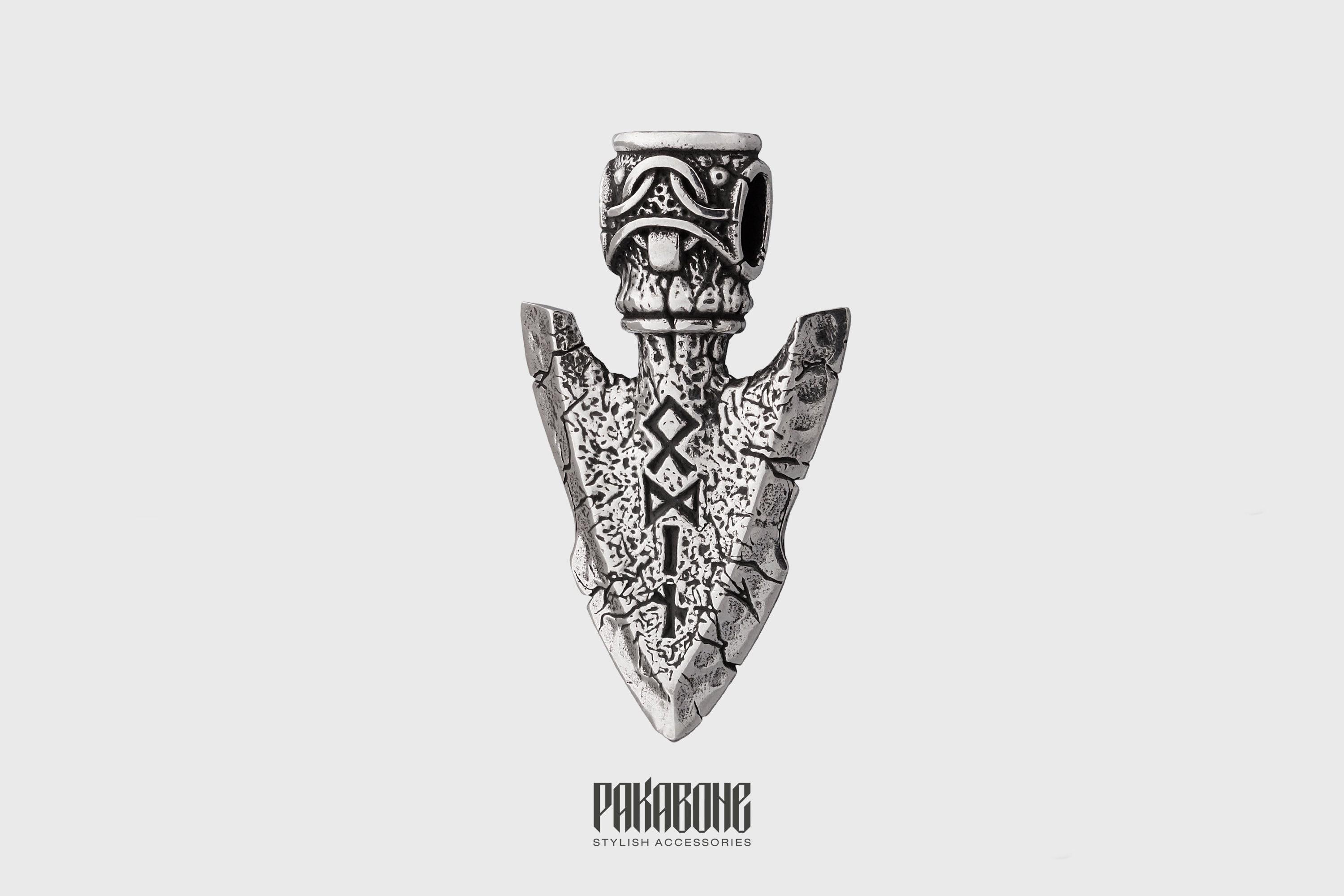 Viking Odin Necklace - Viking Necklace Odin's Spear Gungnir with Valknut Norse Pendant Gift for Men