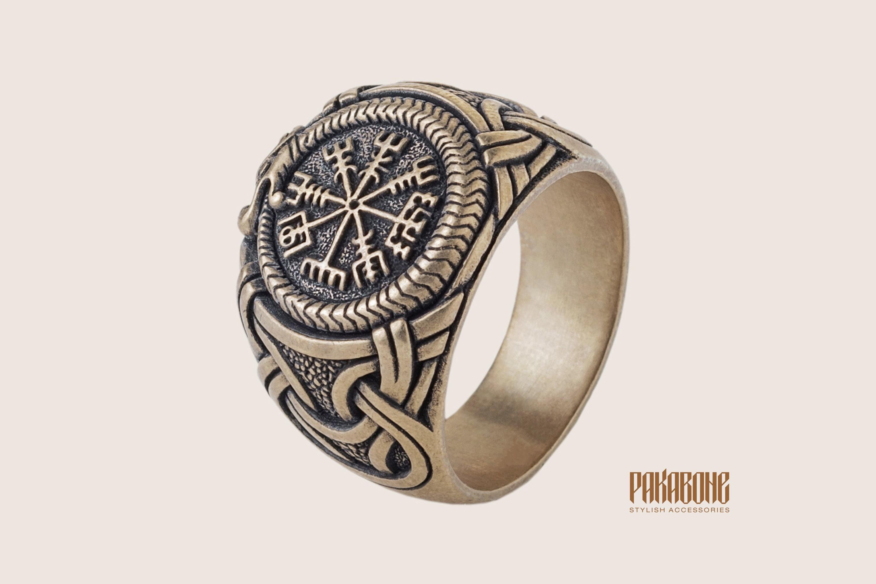 Viking Rune Bracelet - Nordic Viking Vintage Compass Leather Bracelet, Titanium Steel Viking Rune
