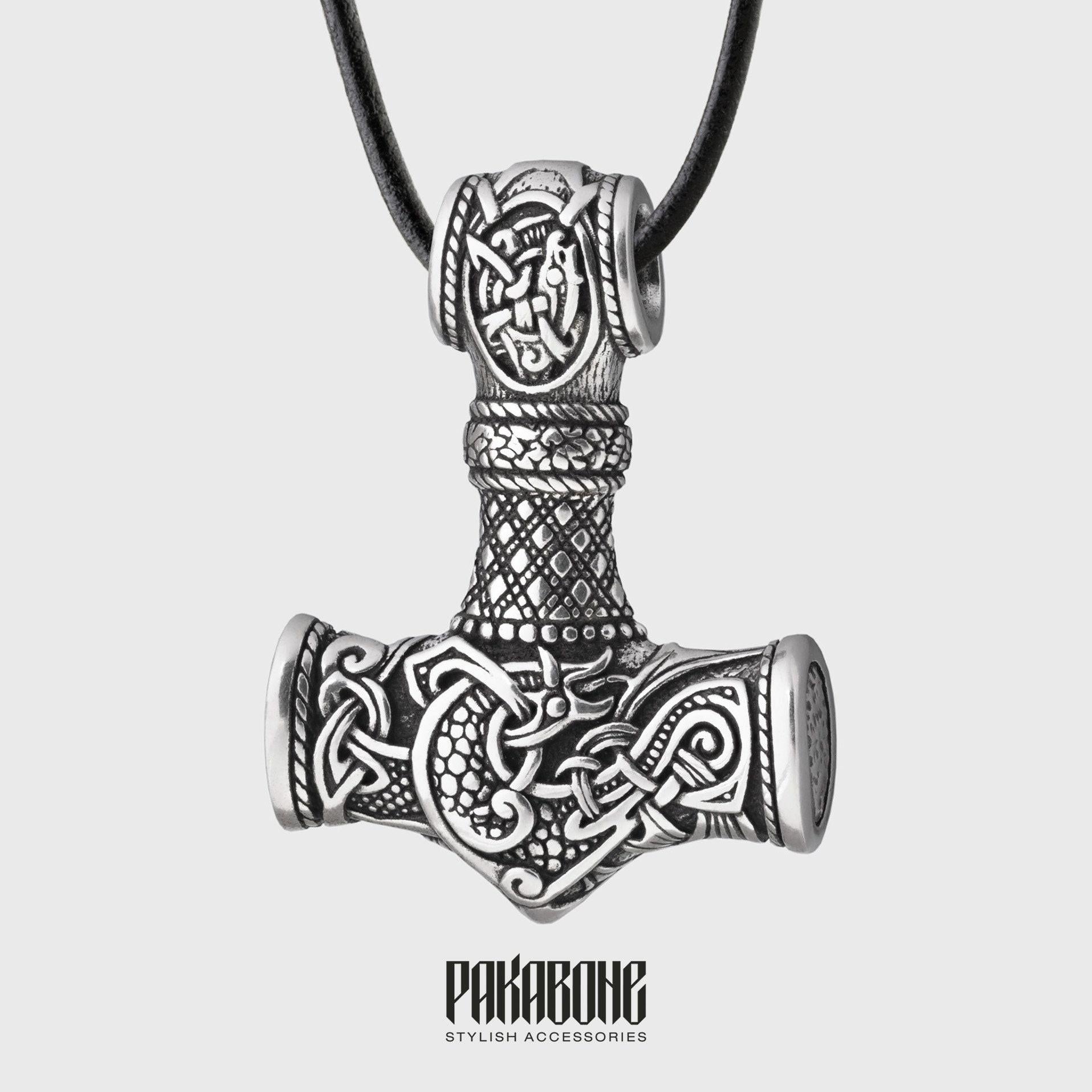 Viking Thor's Hammer Necklace - Viking Pendant Mjolnir 925 Silver - Necklace Thor's Hammer with