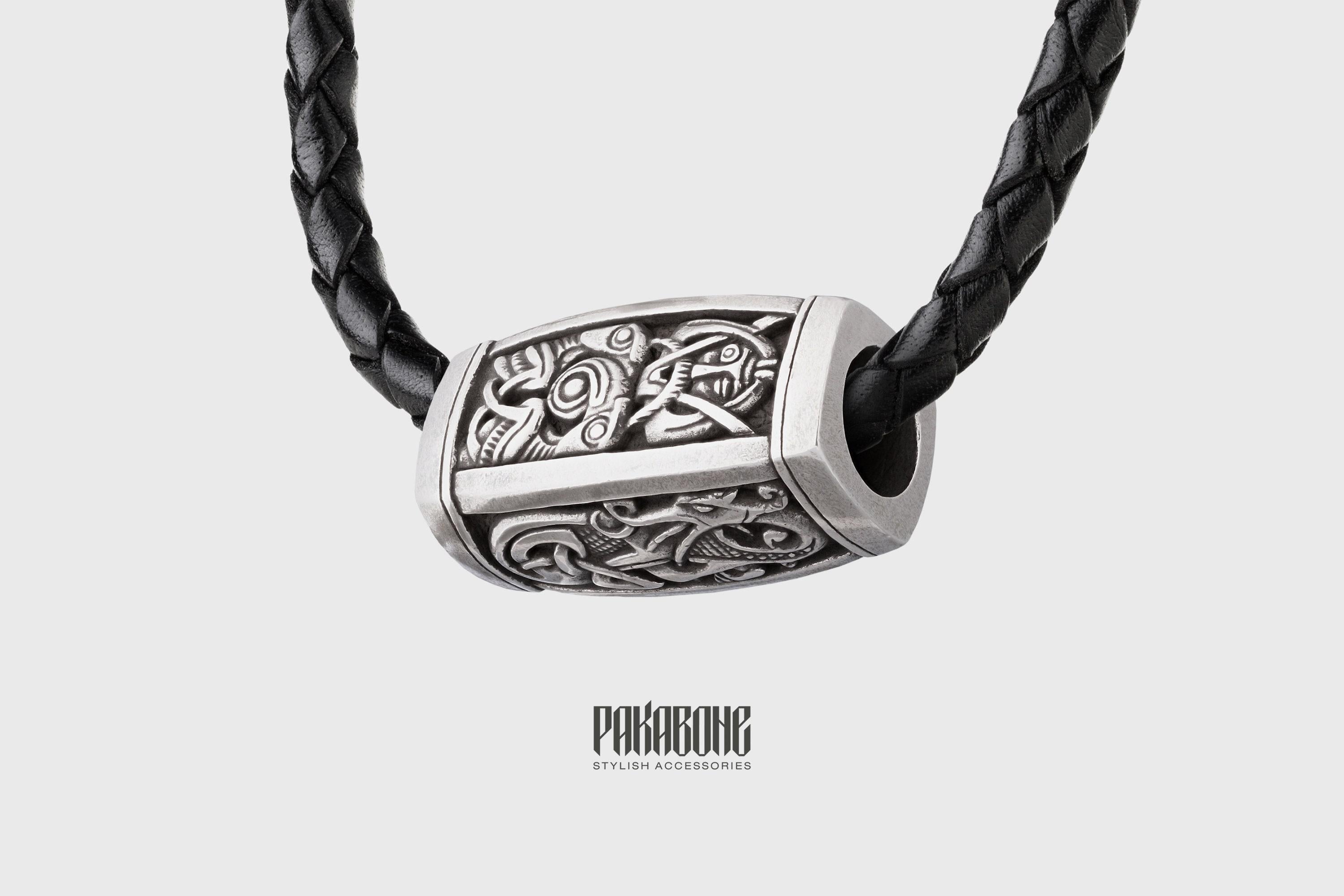 Viking Odin Necklace - Odin Raven Pendant Sterling Silver, Viking Wisdom Talisman, Huginn and
