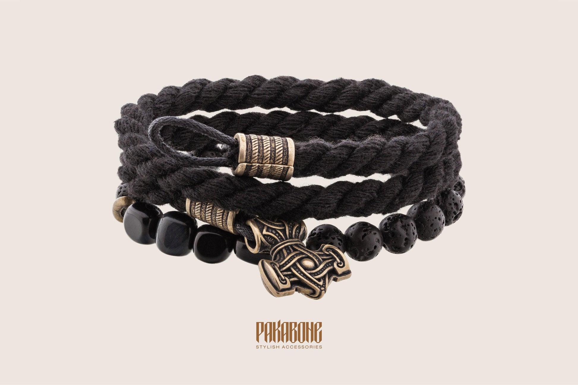 Viking Thor's Hammer Bracelet - Matching Viking Bracelet Set, Mjolnir Norse Couple Bracelets, His