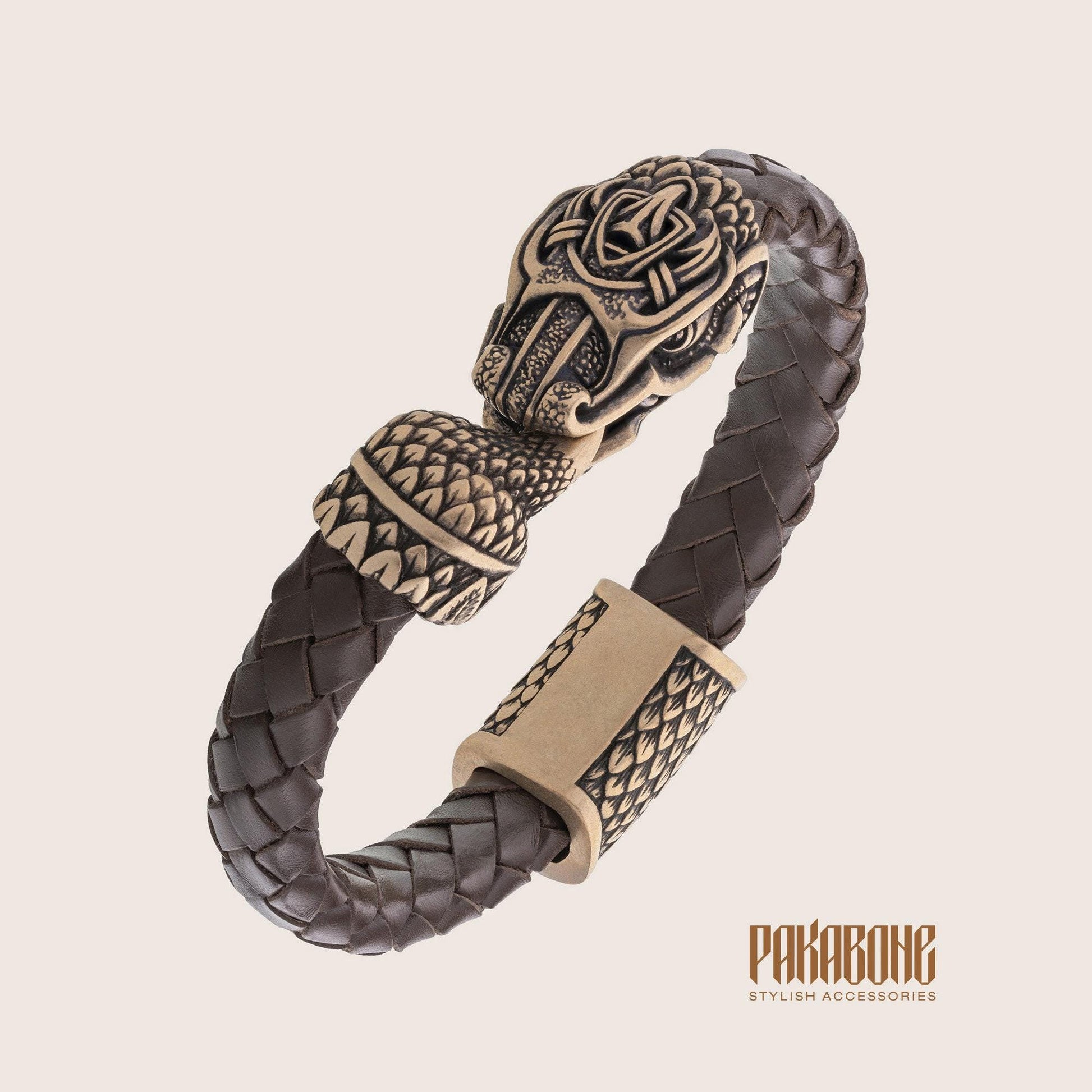 Viking Wolf Bracelet - Sterling Silver Viking Wolf Bracelet with Runes – Nordic Mythology Jewelry