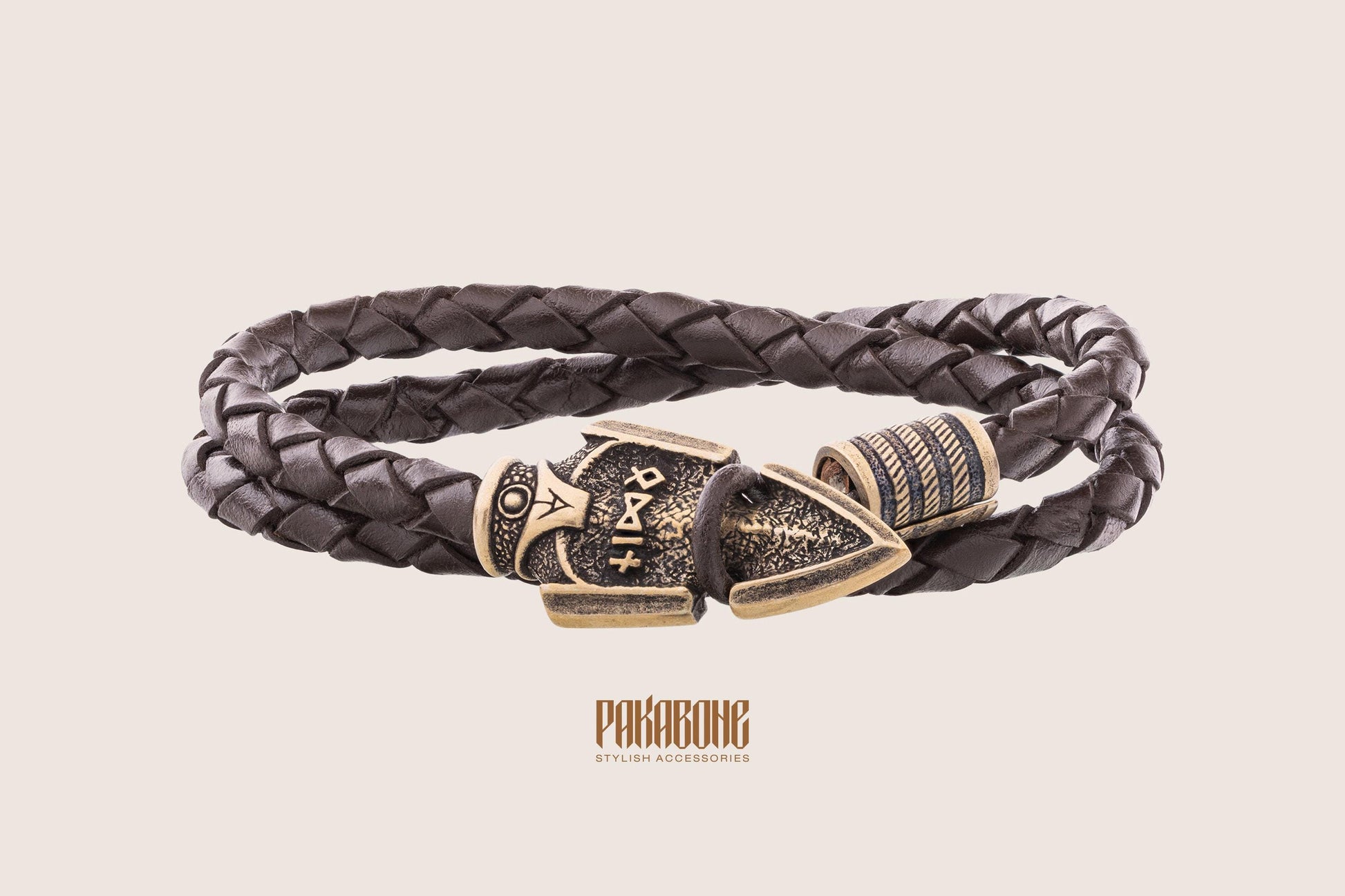 Viking Odin Bracelet - Viking Leather Bracelet with Odin's Spear Gift for Men and Women Norse