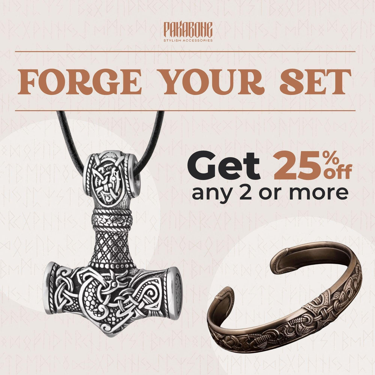 Viking Thor's Hammer Bracelet - Mjolnir Bracelet with Thor Hammer, Braided Viking Leather Bracelet