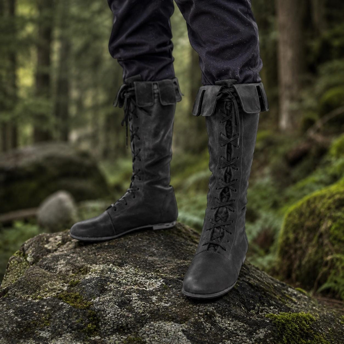 Viking Boots - Medieval Knee High Leather Boots – Renaissance Boots, LARP Footwear, Viking Boots