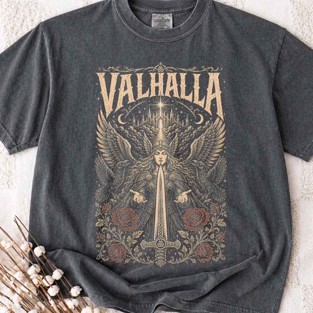 Viking Odin T-Shirt - Viking Sword Valhalla Valkyrie Myth Legend T-Shirt, Nordic Norse Mythology