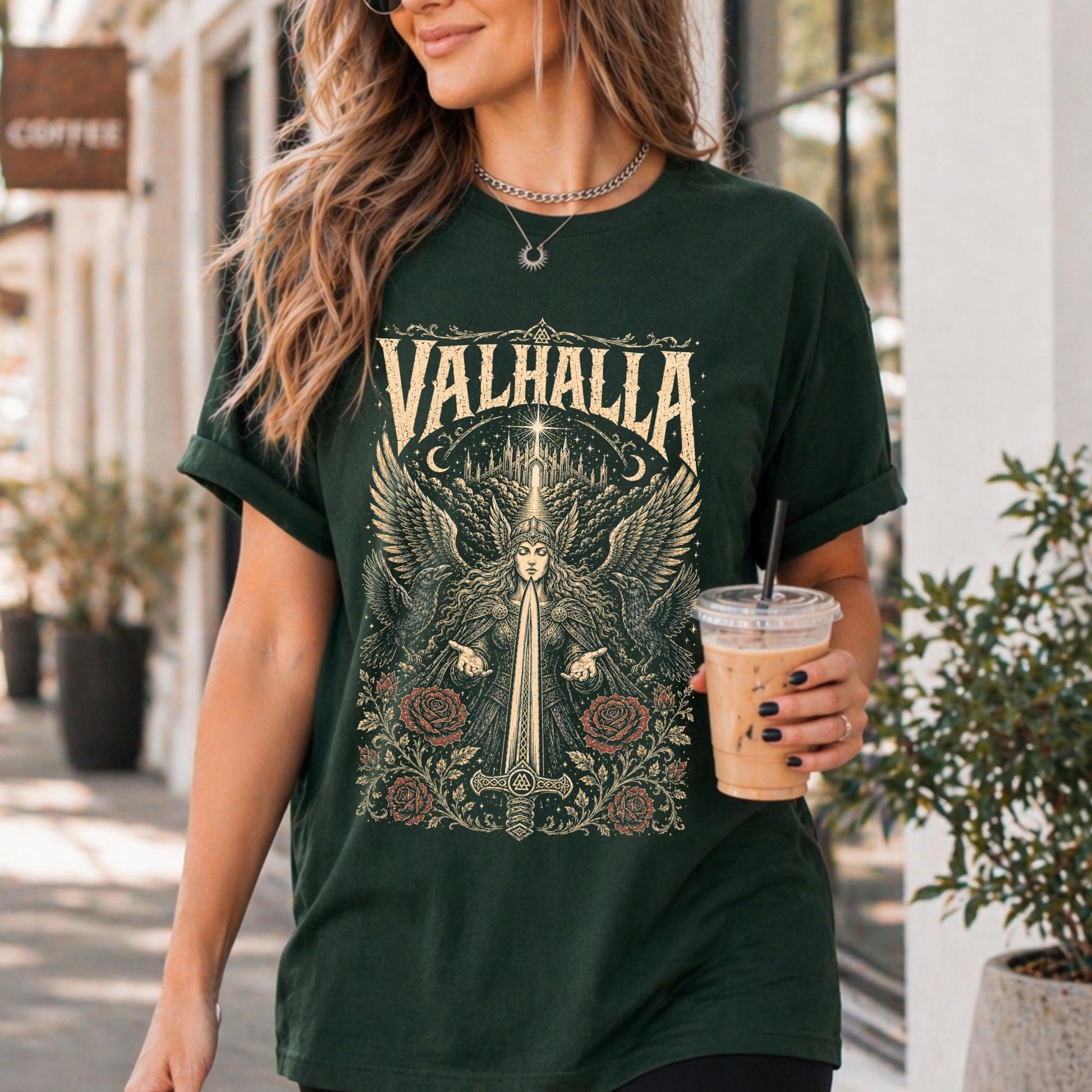 Viking Odin T-Shirt - Viking Sword Valhalla Valkyrie Myth Legend T-Shirt, Nordic Norse Mythology