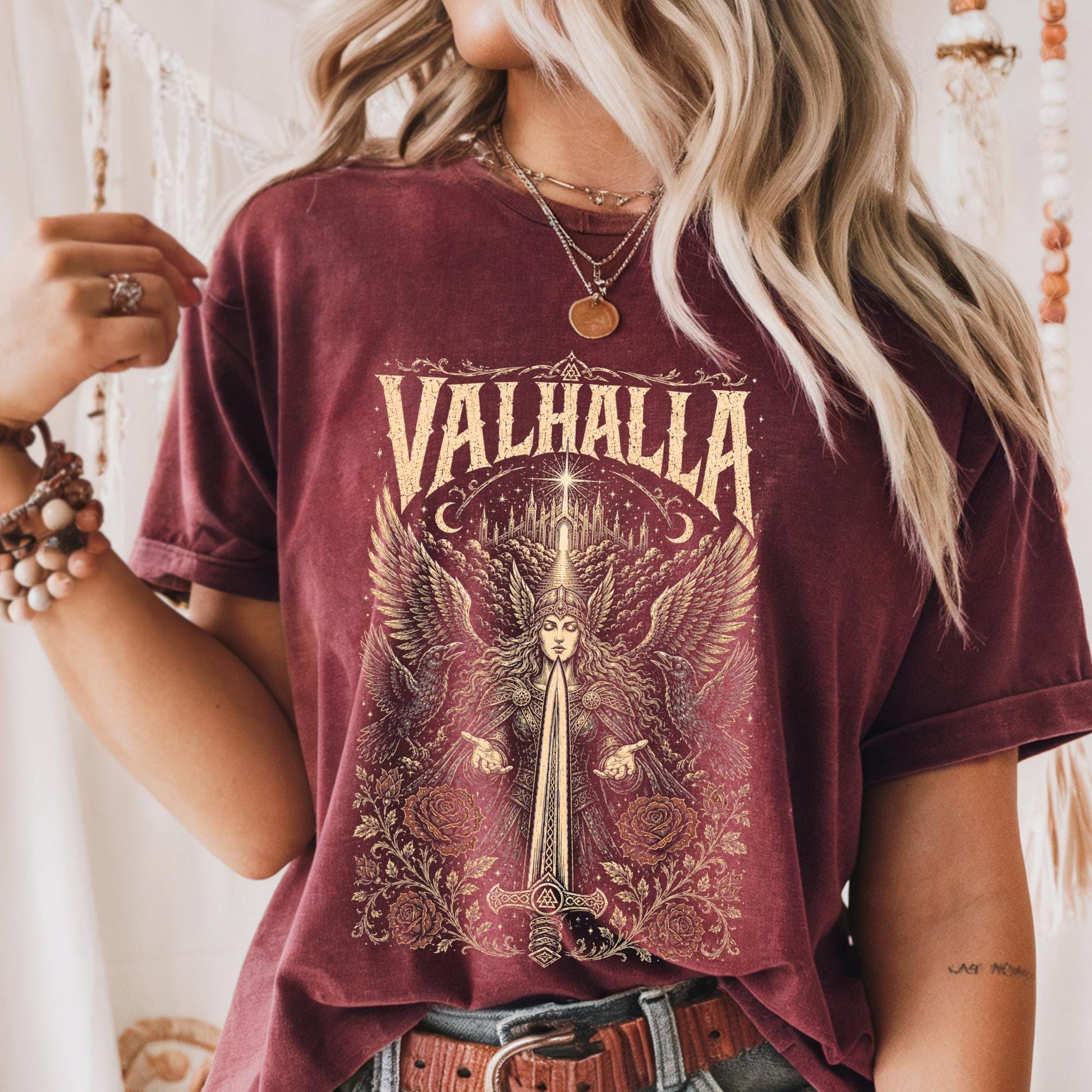 Viking Odin T-Shirt - Viking Sword Valhalla Valkyrie Myth Legend T-Shirt, Nordic Norse Mythology