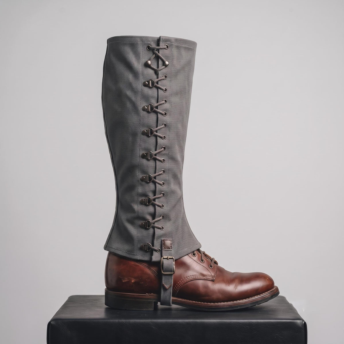 Viking Boots - Black Medieval Canvas Gaiters, Renaissance Leg Gaiters, Viking Spats, Pirate