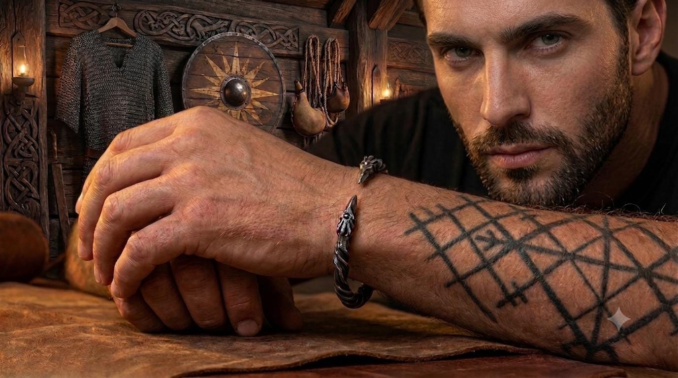 Viking Raven Bracelet for Men, Stainless Steel Norse Cuff Bracelet, Nordic Raven Wristband, Viking