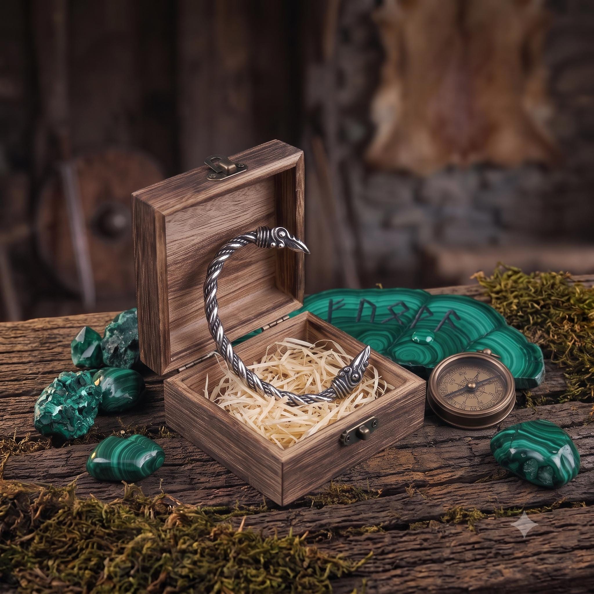 Viking Raven Bracelet for Men, Stainless Steel Norse Cuff Bracelet, Nordic Raven Wristband, Viking