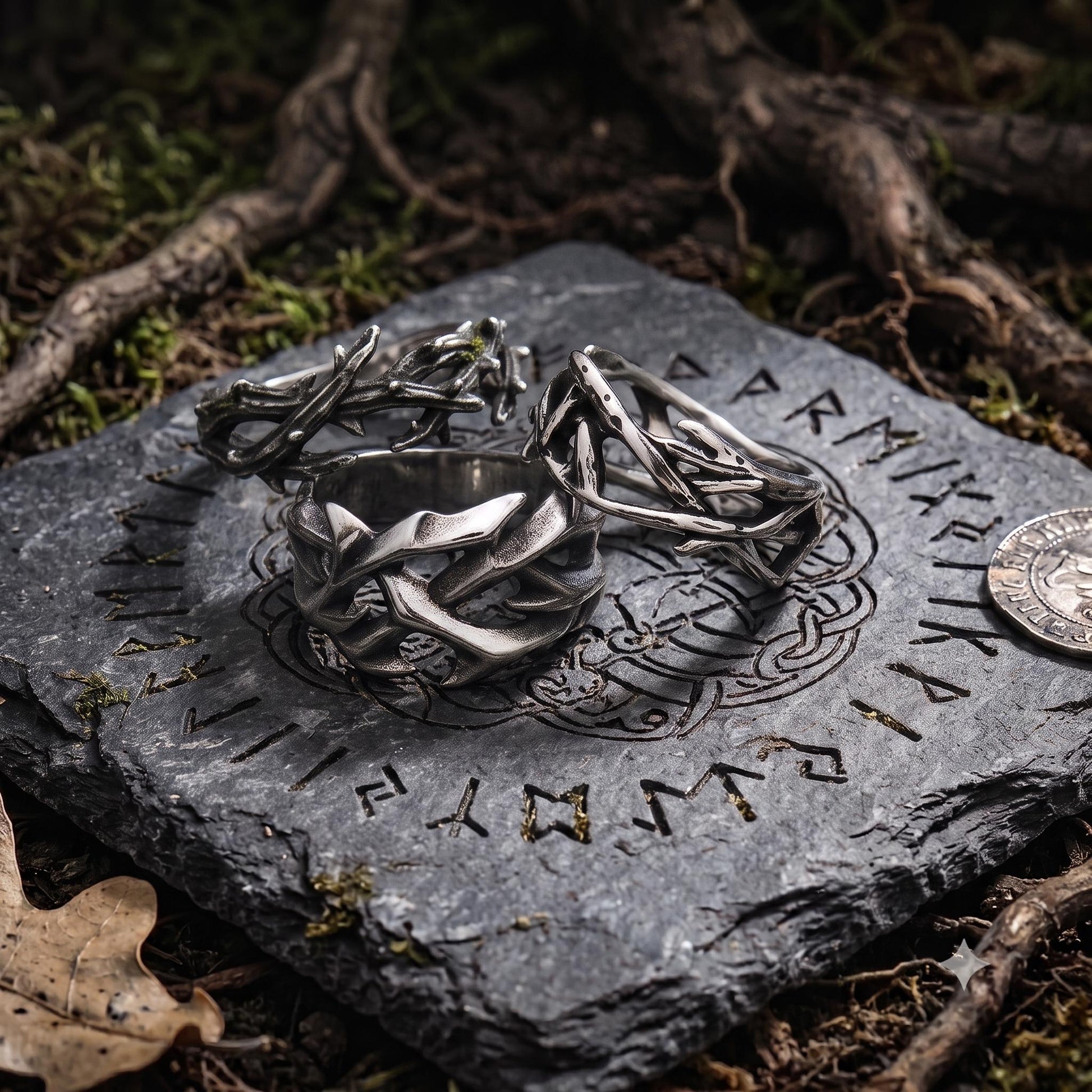 Viking Raven Bracelet for Men, Stainless Steel Norse Cuff Bracelet, Nordic Raven Wristband, Viking
