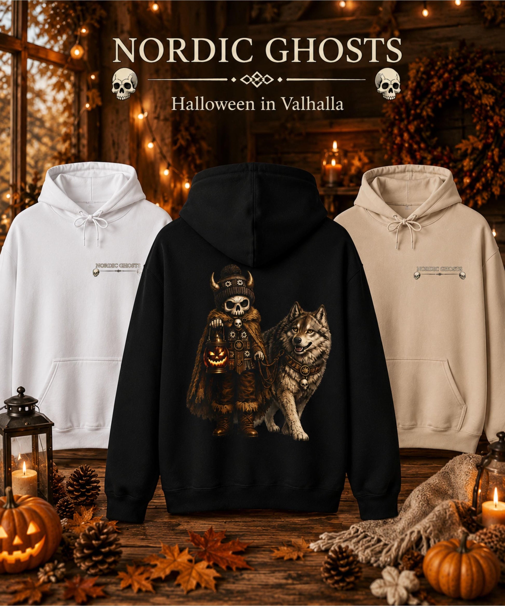 Viking Raven Hoodie - Gothic Raven Hoodie, Raven Skeleton Hoodie, Viking Raven Hoodie, Norse Raven