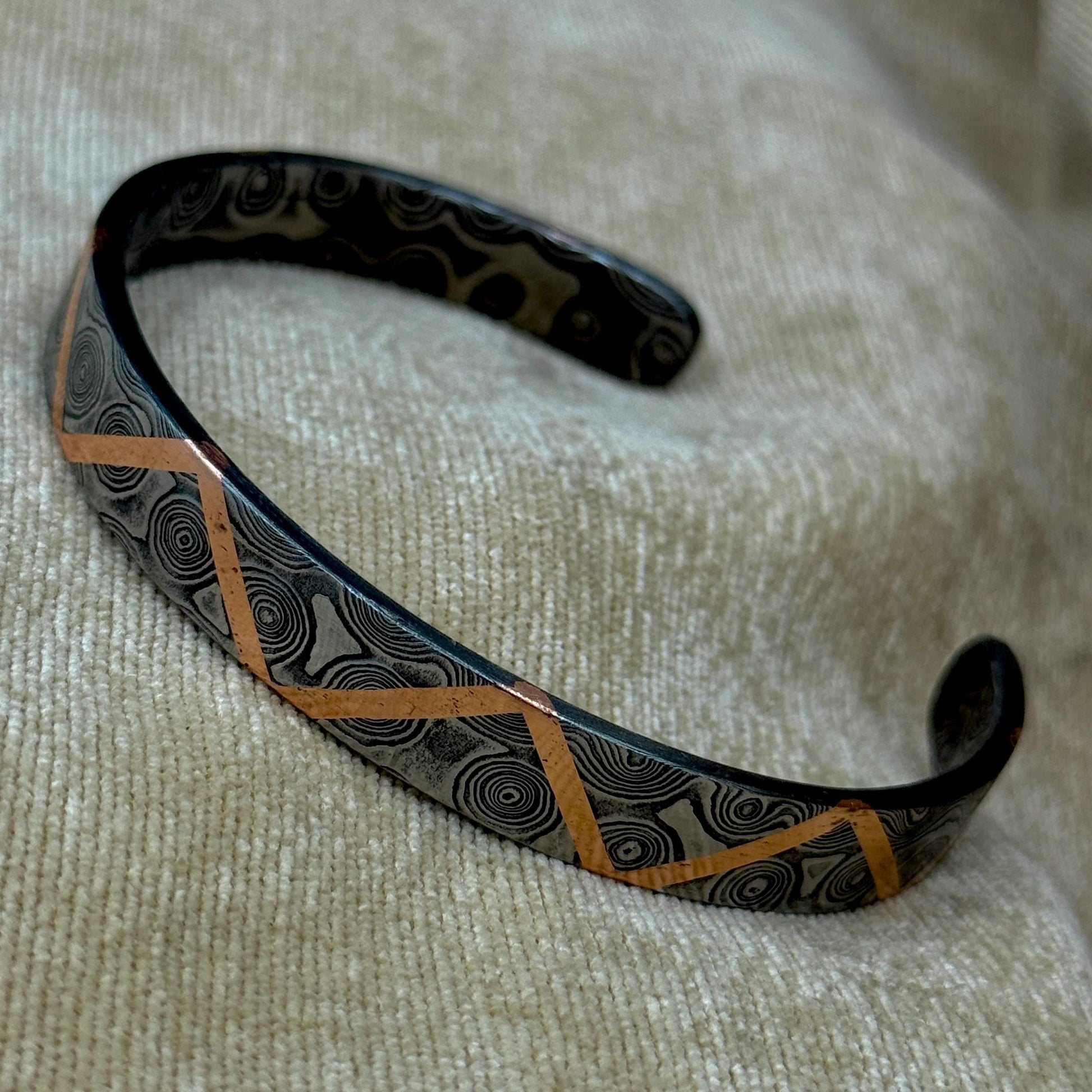 Viking Bracelet - Handcrafted Damascus Steel Square Cube Beaded Bracelet – Nordic Viking Geometric