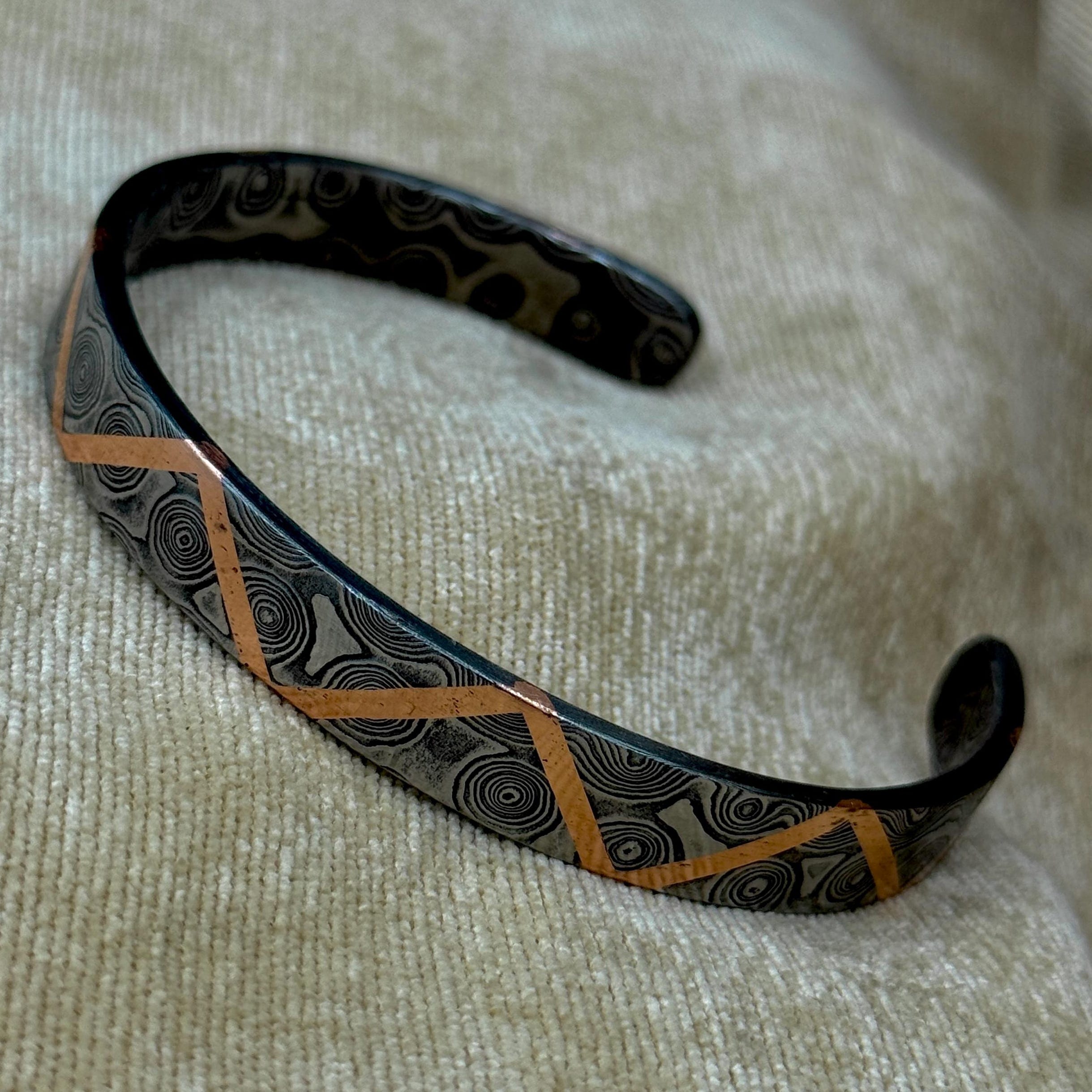 Viking Bracelet - Handcrafted Damascus Steel Square Cube Beaded Bracelet – Nordic Viking Geometric