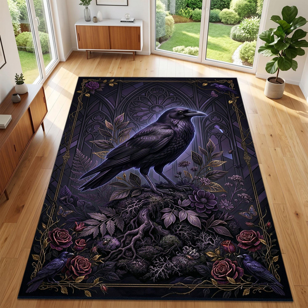 Viking Yggdrasil Tree of Life Rug - Viking Sword Rug, Norse Mythology Area Rug, Celtic Knot Decor