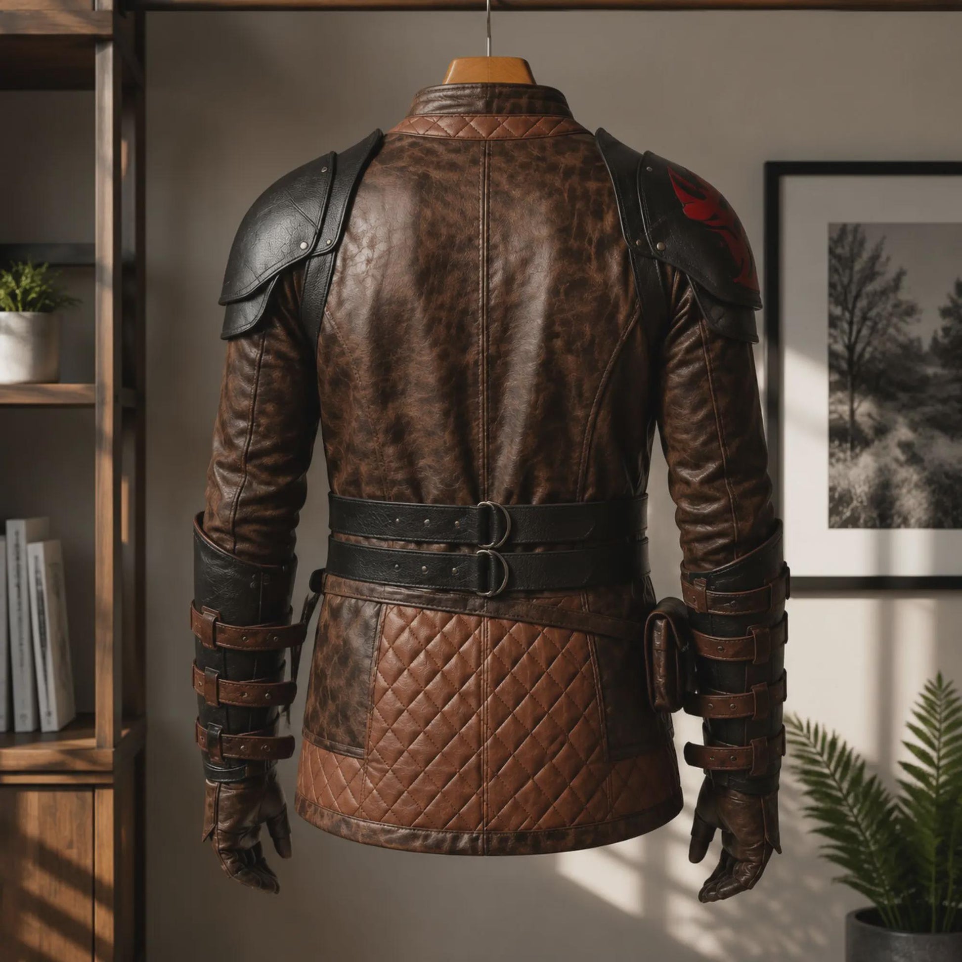 Viking Jacket - Handmade Warrior Medieval Leather Coat, Unisex Ranger Combat Quilted Viking Cosplay