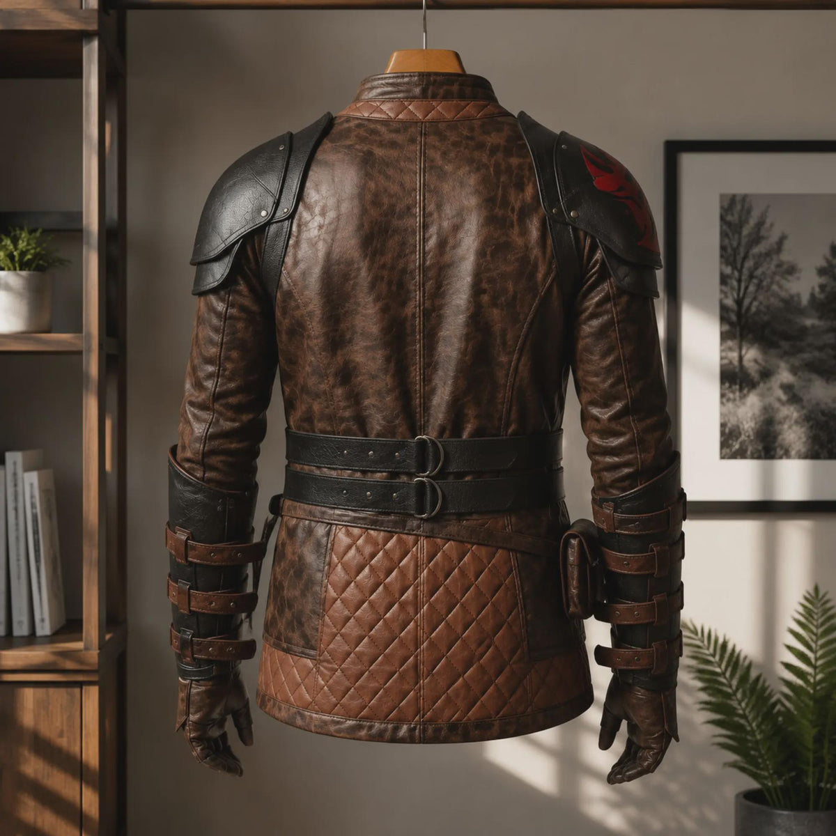 Viking Jacket - Handmade Warrior Medieval Leather Coat, Unisex Ranger Combat Quilted Viking Cosplay