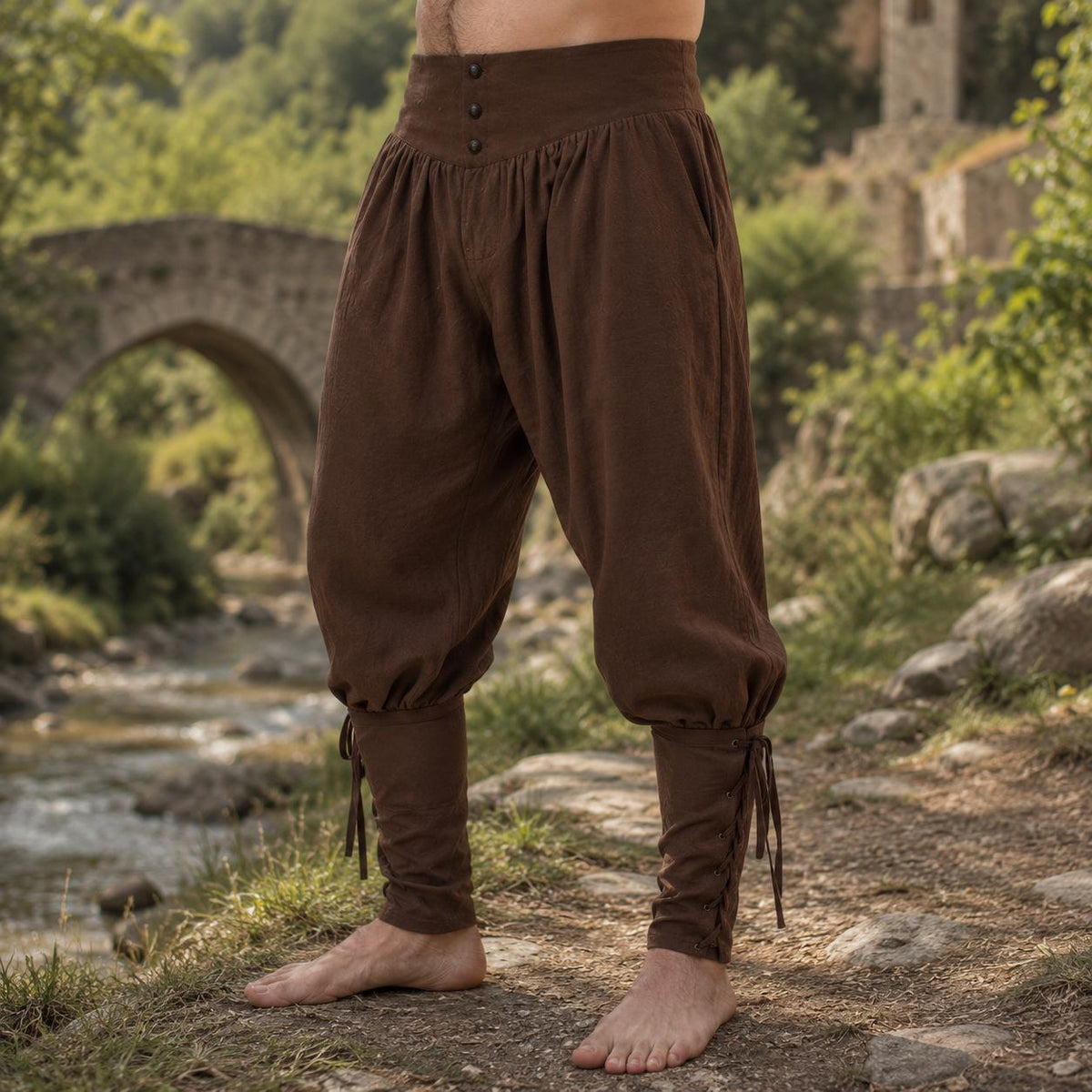 Viking Costume & LARP - Medieval Belt with Pouches for Men, Viking Leather Waist Bag Set
