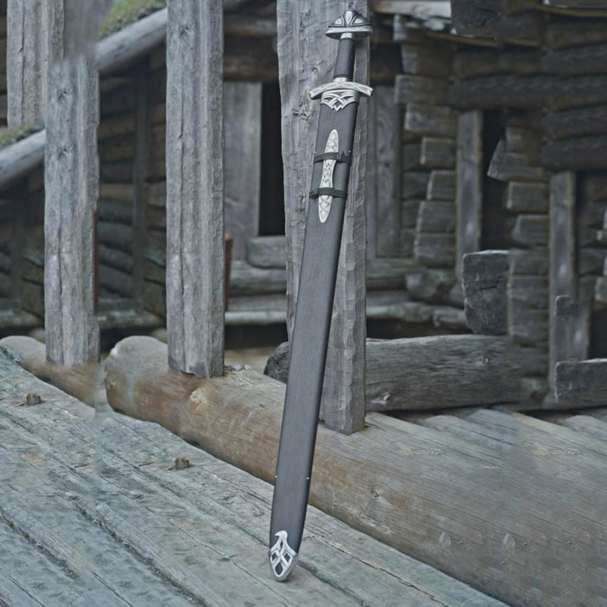 Viking Weapon Replica - Handmade Damascus Steel Celtic Leaf Sword, Viking Medieval Display Sword