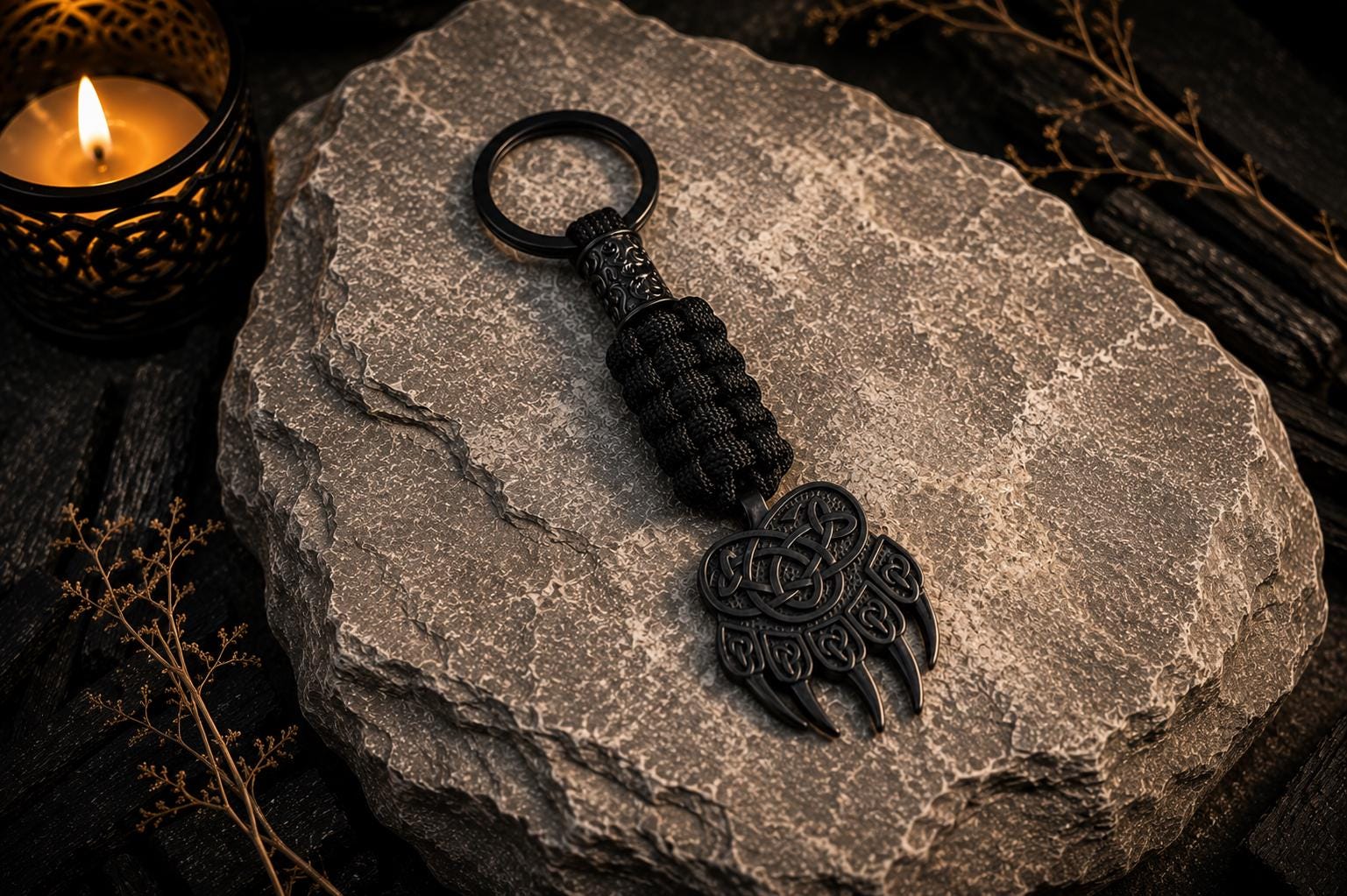 Viking Leather Accessory - Key fob "Head of Jormungandr". A personalized gift for Vikings.