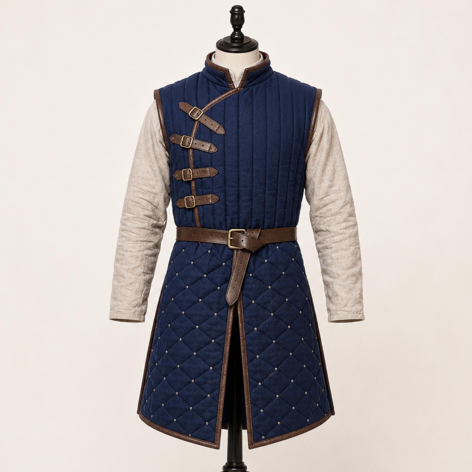 Viking Jacket - Wine Medieval Gambeson Coat for Men – Quilted Viking Armor Jacket