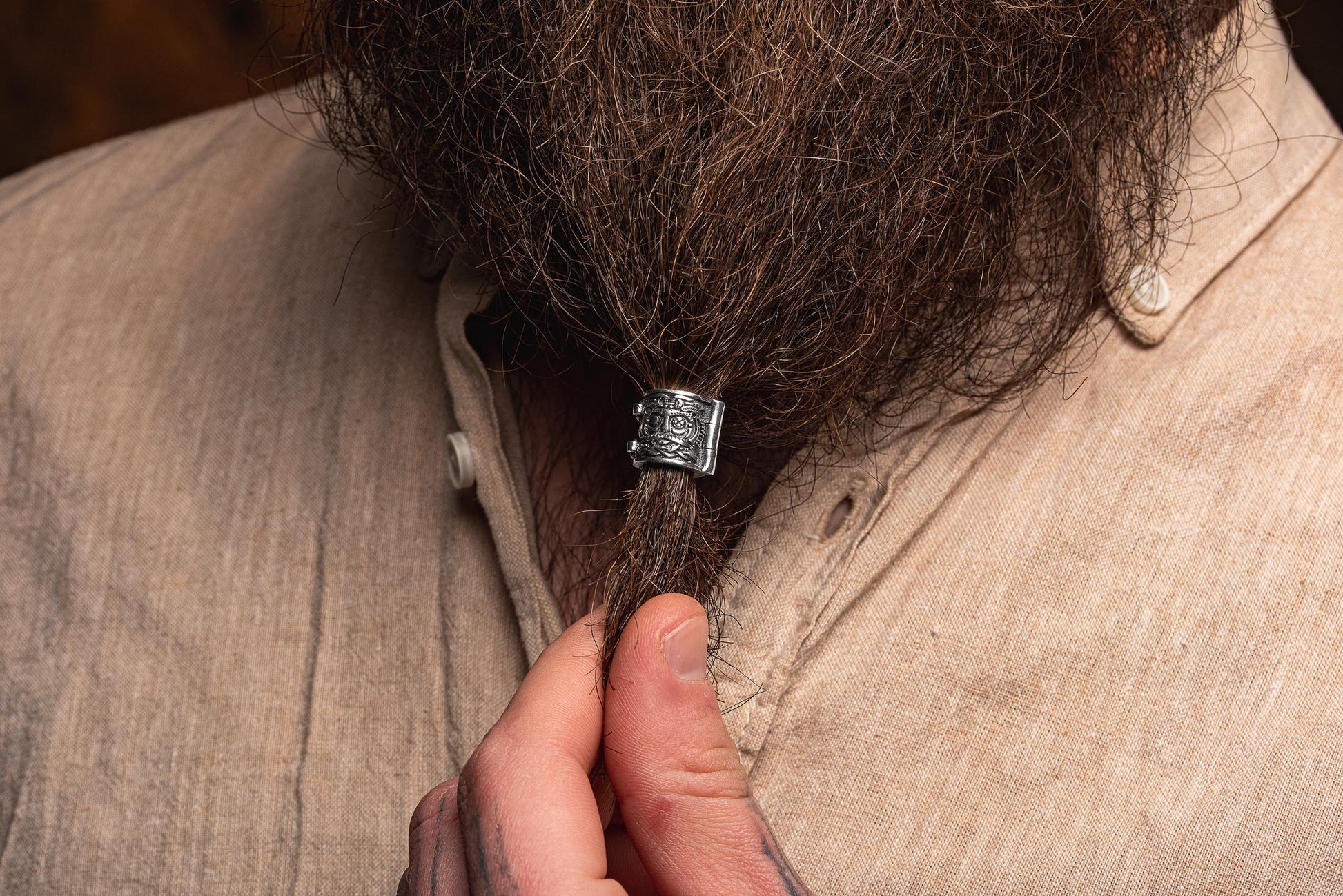 Viking Odin Jewelry Accessory - Viking Beard Bead and Hair Beads: Odin & Valknut Design