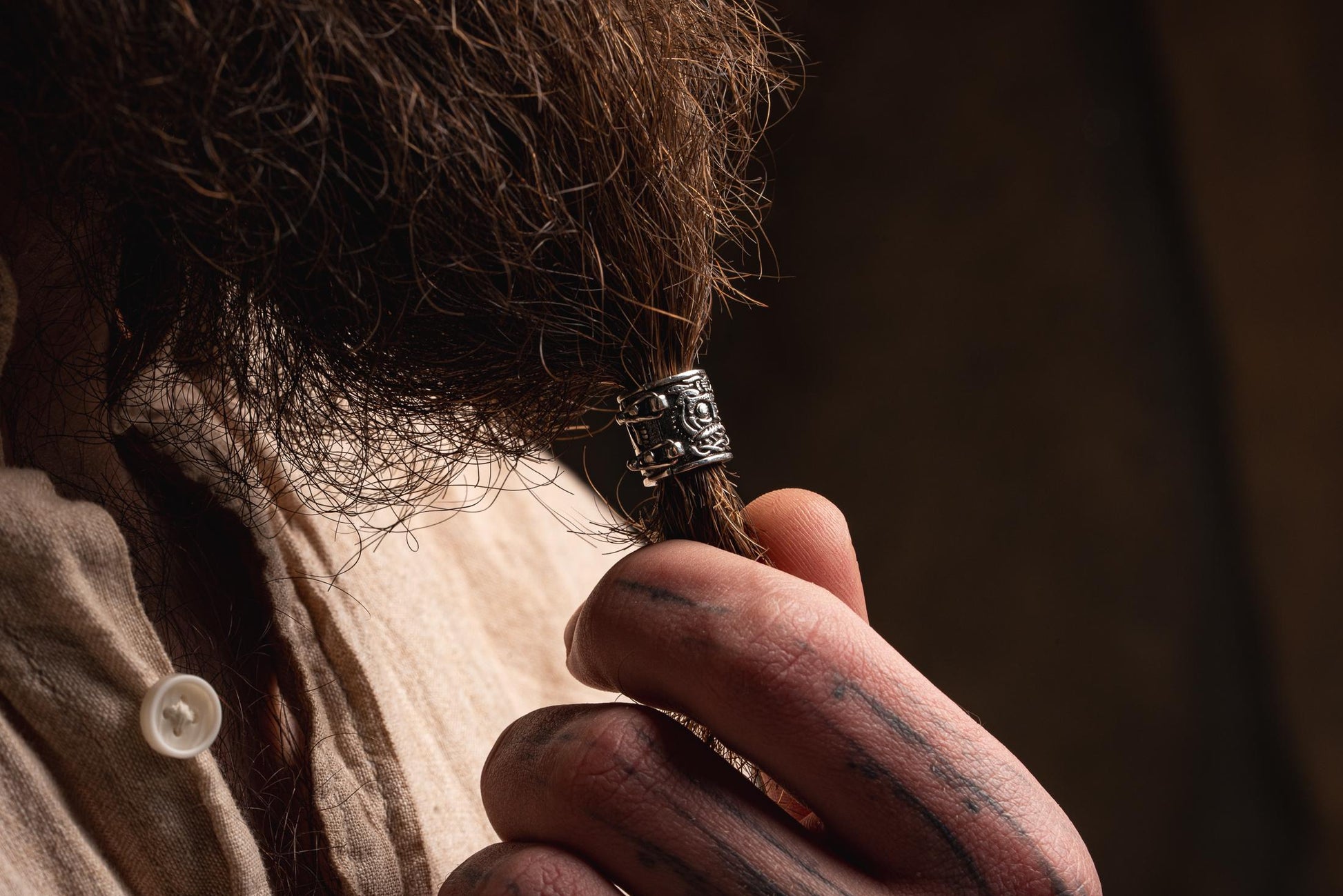 Viking Odin Jewelry Accessory - Viking Beard Bead and Hair Beads: Odin & Valknut Design
