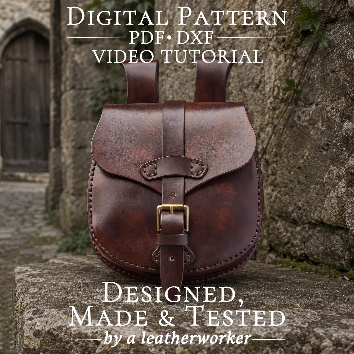 Viking Costume & LARP - Medieval Leather Bracer, Belt and Pouch for Halloween Cosplay, Viking