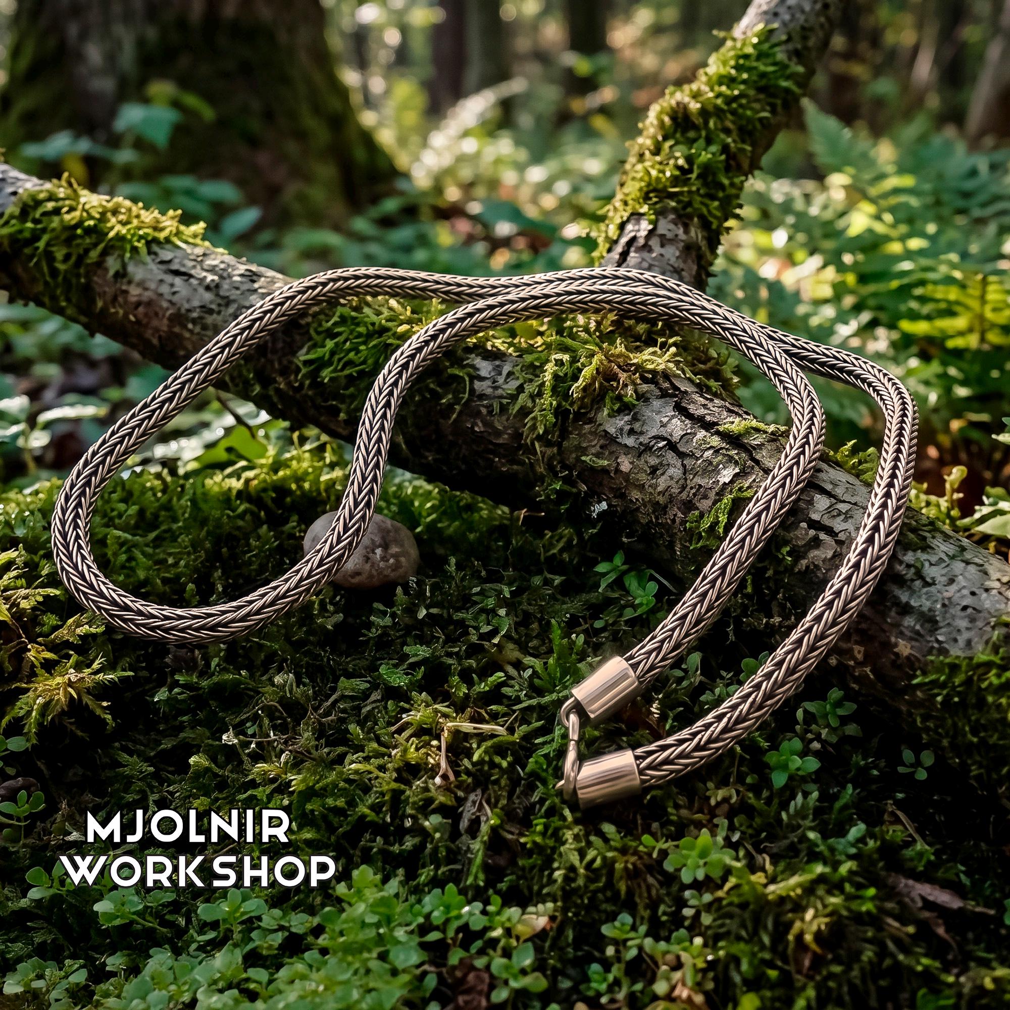 Viking Necklace - Bronze Double-link Viking Chain Necklace - Norse Jewelry