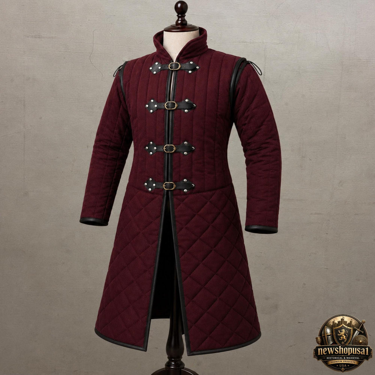 Viking Jacket - Handmade Viking Leather Jacket for Men Norse Warrior Fur Collar Coat, Medieval