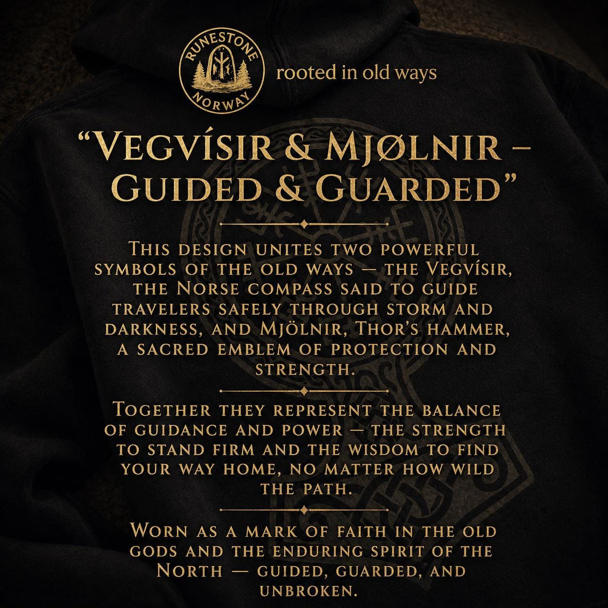 Viking Thor's Hammer Hoodie - Viking Hoodie Men Vegvisir Compass Mjolnir Thor Hammer Norse
