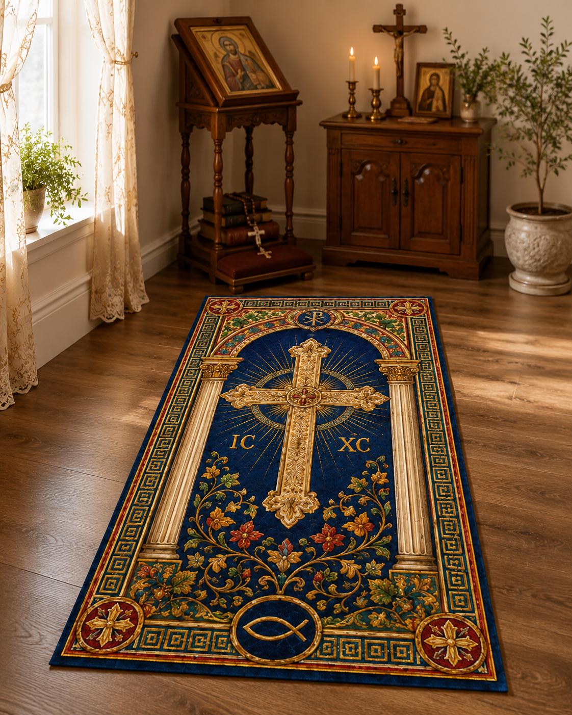 Viking Odin Rug - Viking Rug: Norse Mythology, Odin, Wolf Decor