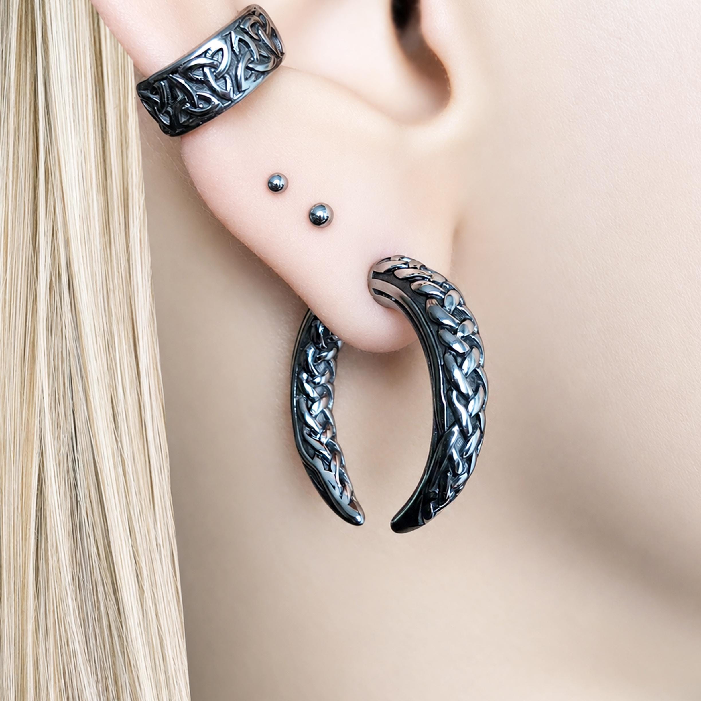 Viking Jewelry Accessory - Celtic braid hoop earrings, 8mm and 11 mm hoops, Viking earrings