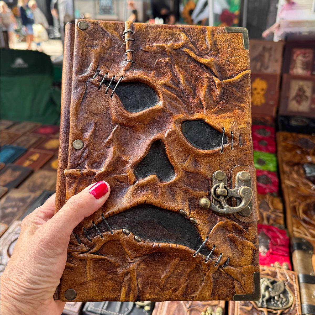 Viking Leather Accessory - Personalised Leather Journal: Refillable A5 Viking Norse Design, Camel