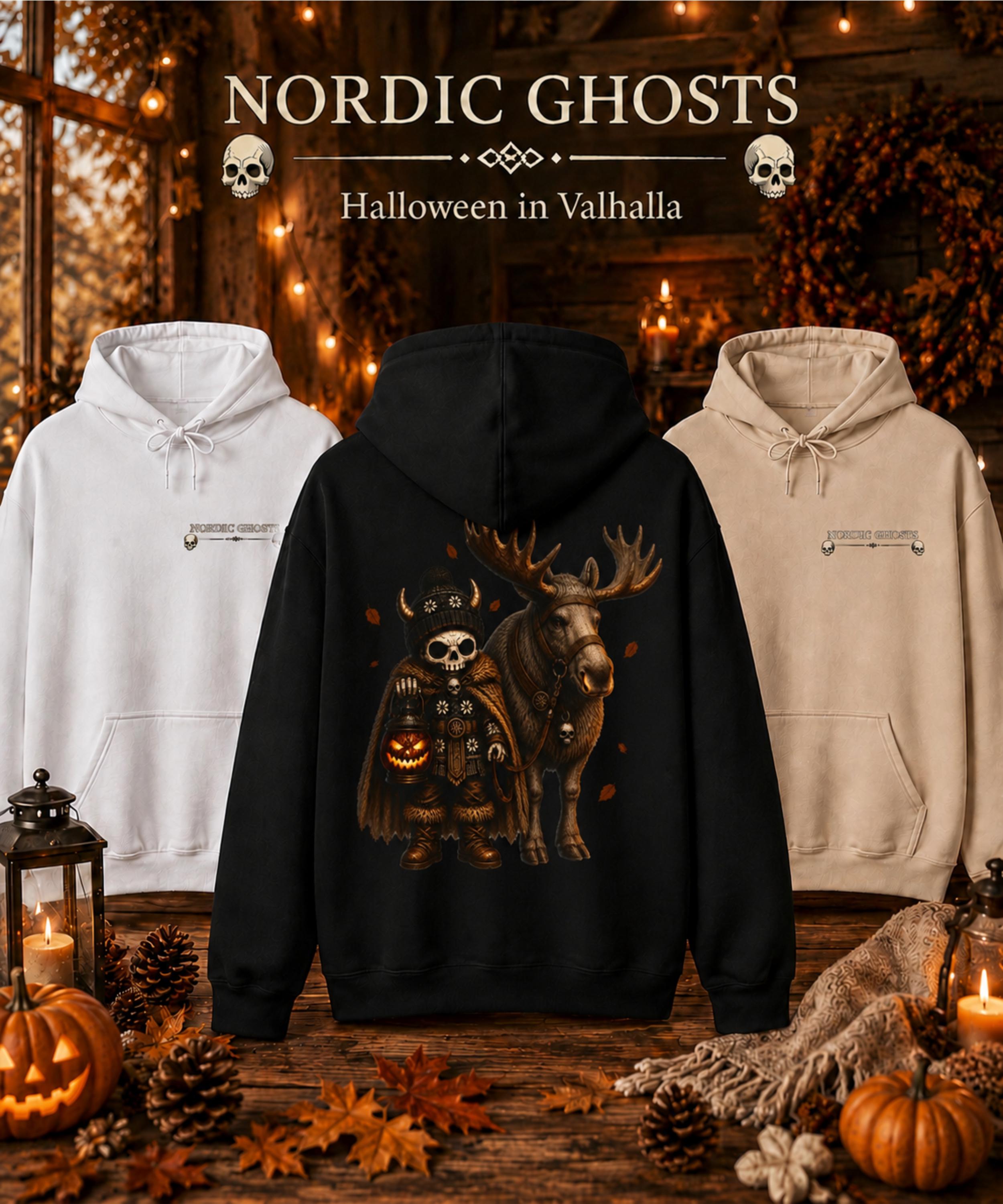 Viking Raven Hoodie - Gothic Raven Hoodie, Raven Skeleton Hoodie, Viking Raven Hoodie, Norse Raven