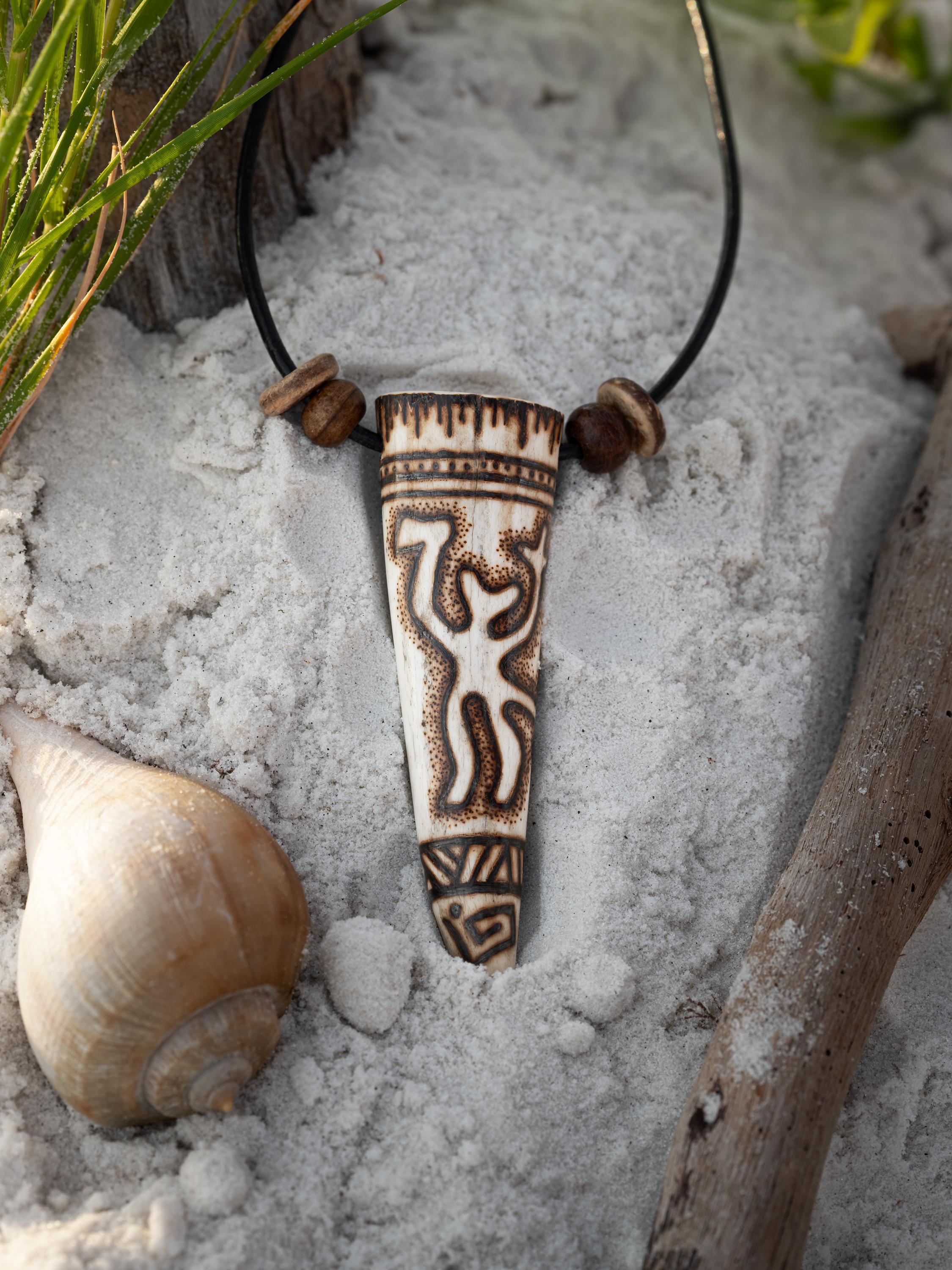 Viking Rune Necklace - Protection BindRune, Antler Pendant, Viking Rune