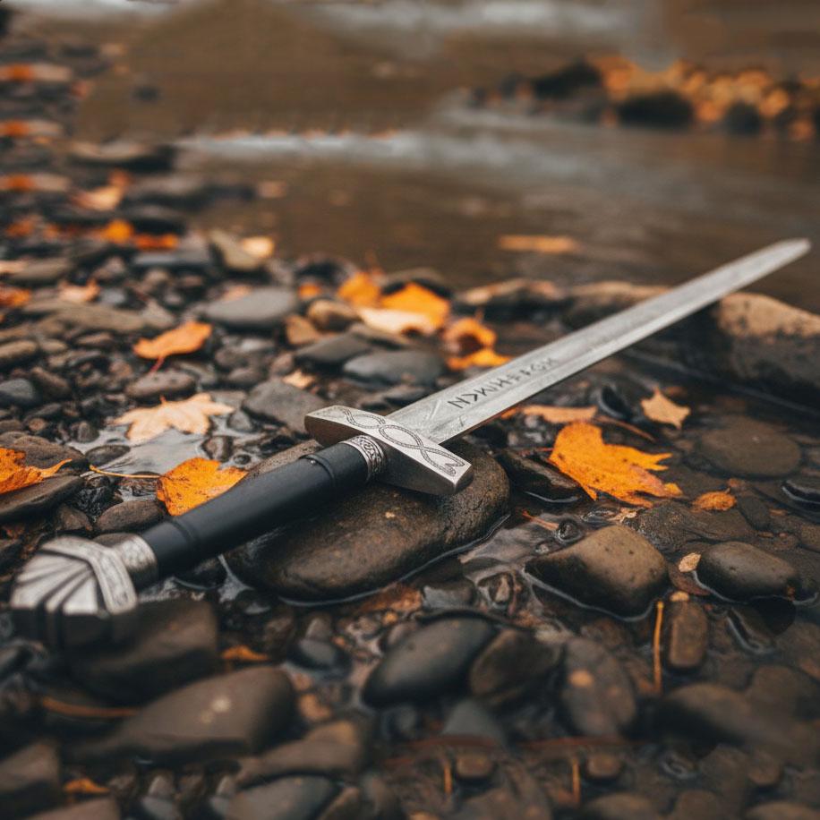 Viking Weapon Replica - Hand Forged Northmen Damascus Sword Replica, Authentic Viking Inspired