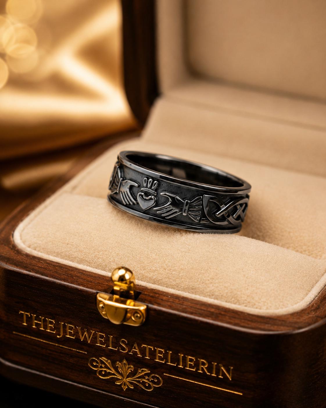 Viking Raven Ring - Sterling Silver Raven Ring, Celtic Knot Ring, Viking Raven Ring, Gothic Mens