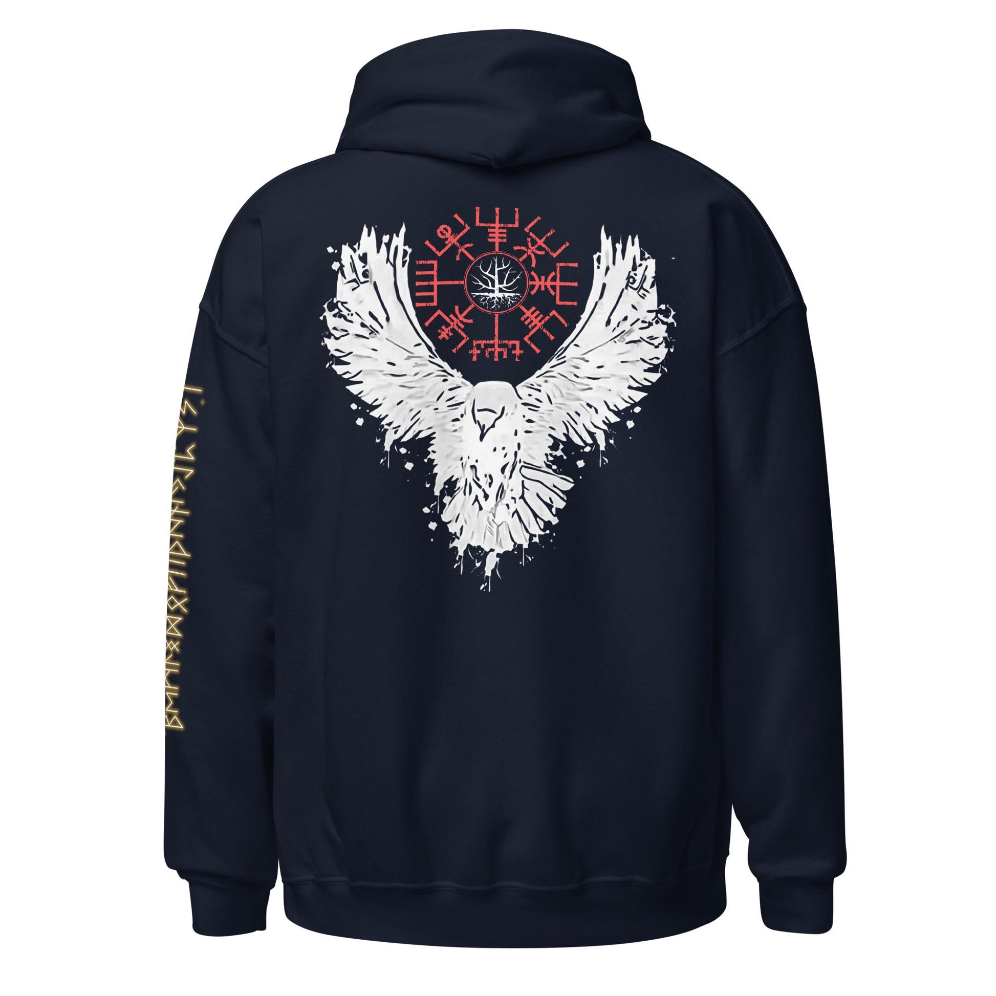 Viking Vegvisir Compass Hoodie - Nordic Viking Hoodie, Vegvisir Compass, Futhark Runes, Norse