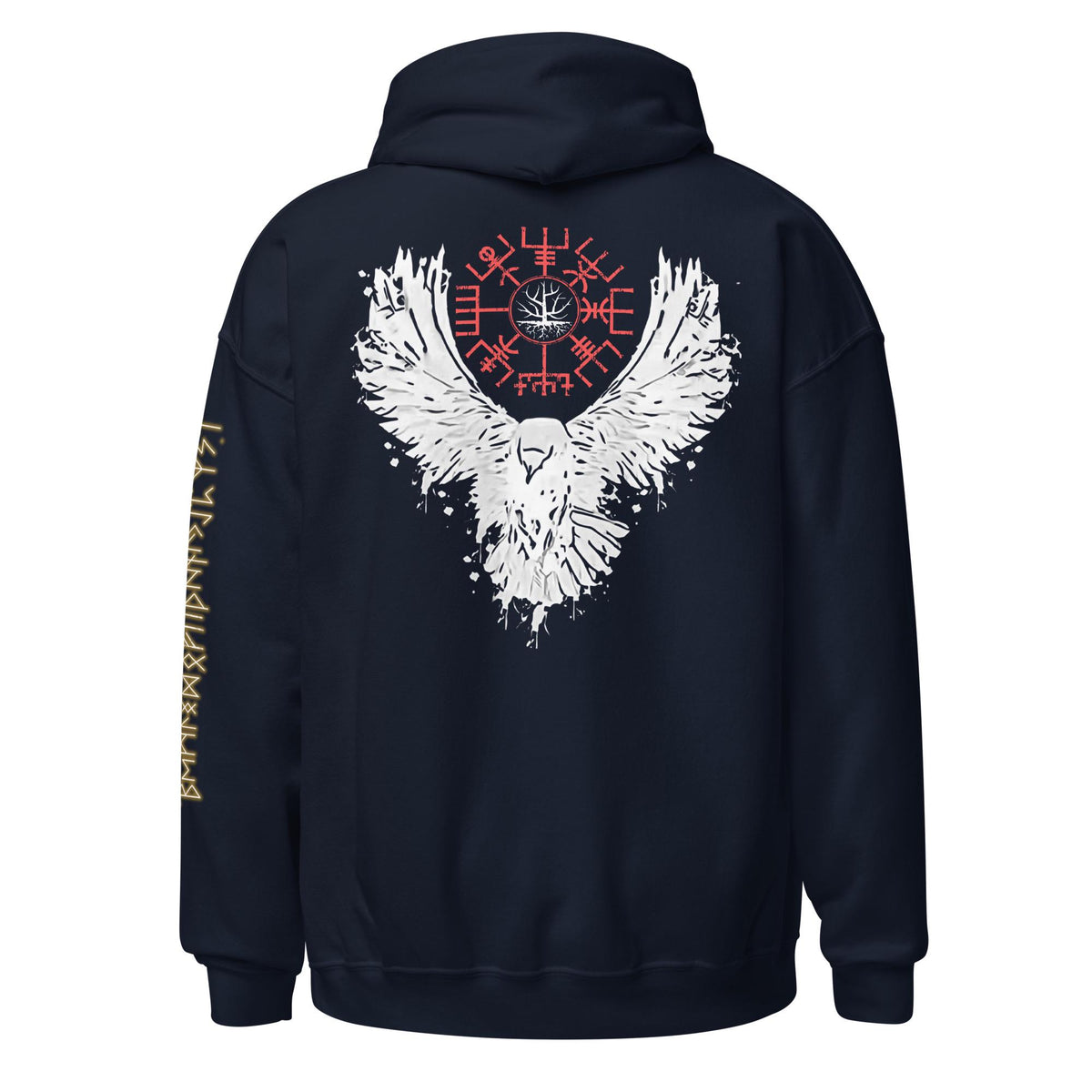 Viking Vegvisir Compass Hoodie - Nordic Viking Hoodie, Vegvisir Compass, Futhark Runes, Norse