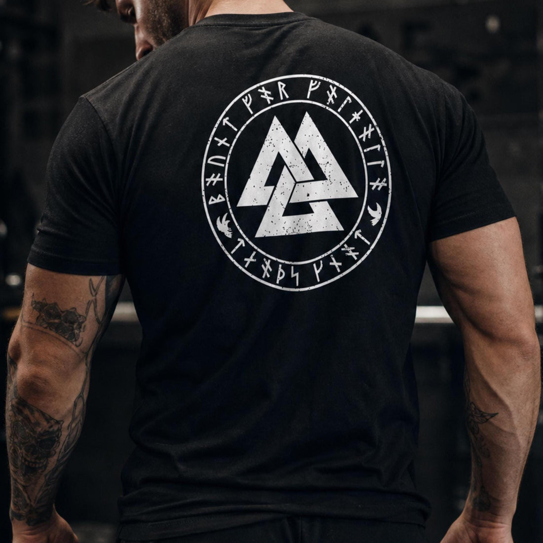 Viking Valknut T-Shirt - Valknut T-Shirt - Bound for Valhalla, Death’s Knot Norse Warrior Tee