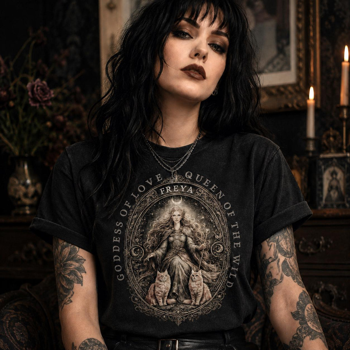 Viking Valhalla T-Shirt - Men's Viking Valhalla T-shirt, Norse Fire Warrior T-shirt, Dark Fantasy
