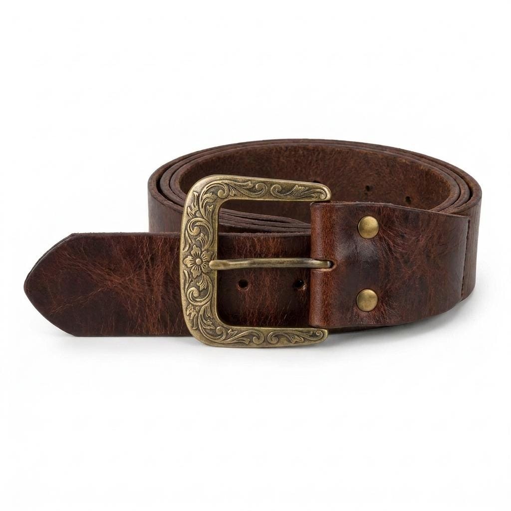 Viking Costume & LARP - Handmade Medieval Viking Leather Accessories Set, Genuine Cowhide Belt