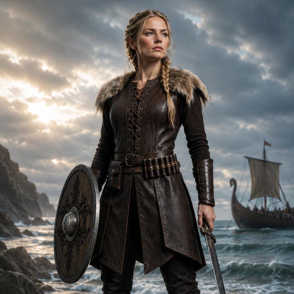 Viking Jacket - Genuine Suede Viking Tunic Coat – Norse Warrior Faux Fur Trim (Custom Fit)