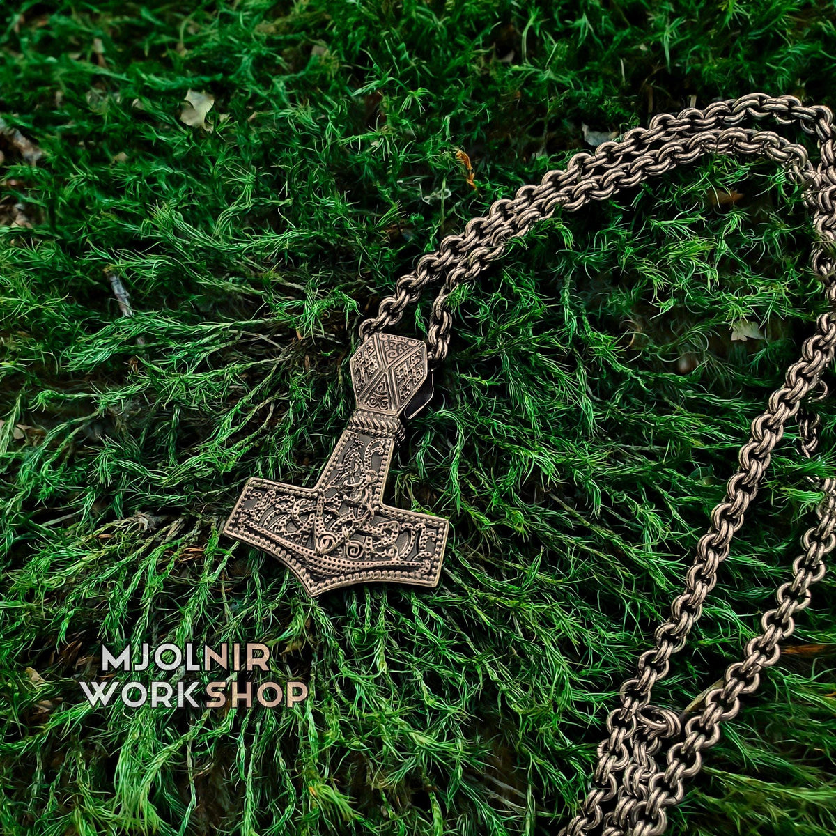 Viking Necklace - Bronze Double-link Viking Chain Necklace - Norse Jewelry