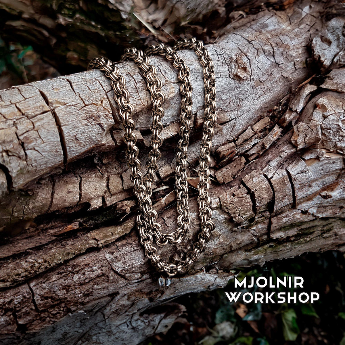 Viking Necklace - Bronze Double-link Viking Chain Necklace - Norse Jewelry