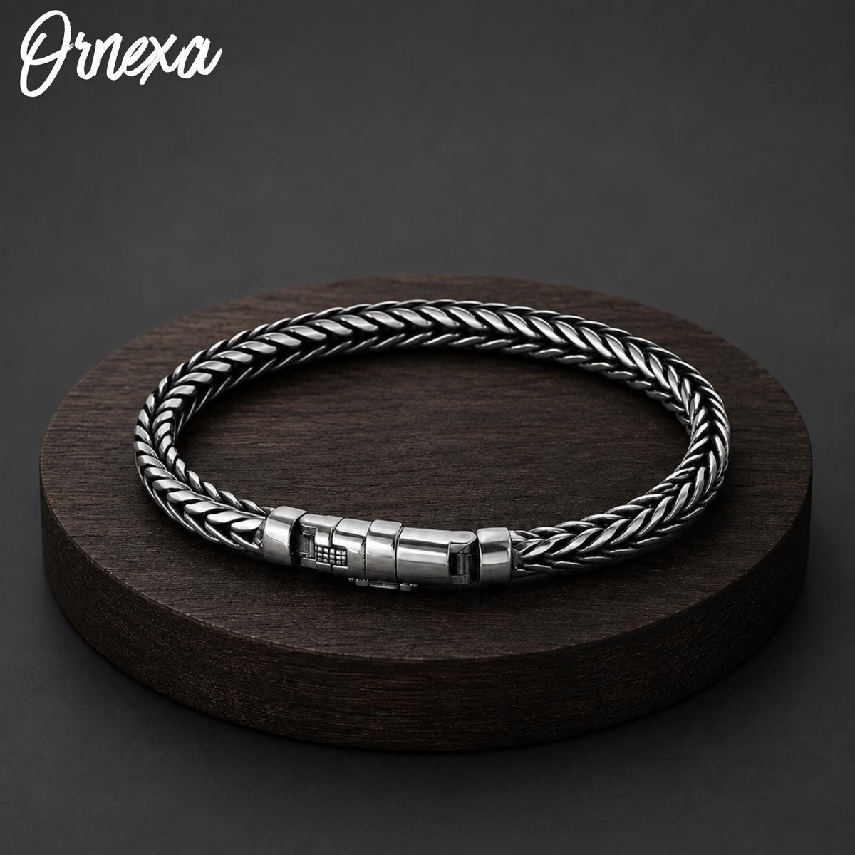 Viking Bracelet - Mens Leather Cuff Bracelet, Celtic Engraved Sterling Silver Braided Viking Norse