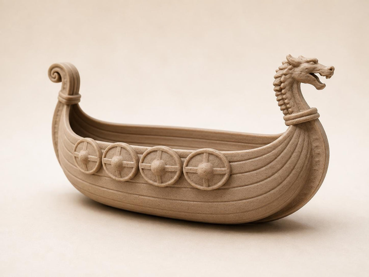 Viking Longship Home Decor - Viking Longship Planter, Norse Dragon Boat Succulent Pot, Nordic Plant